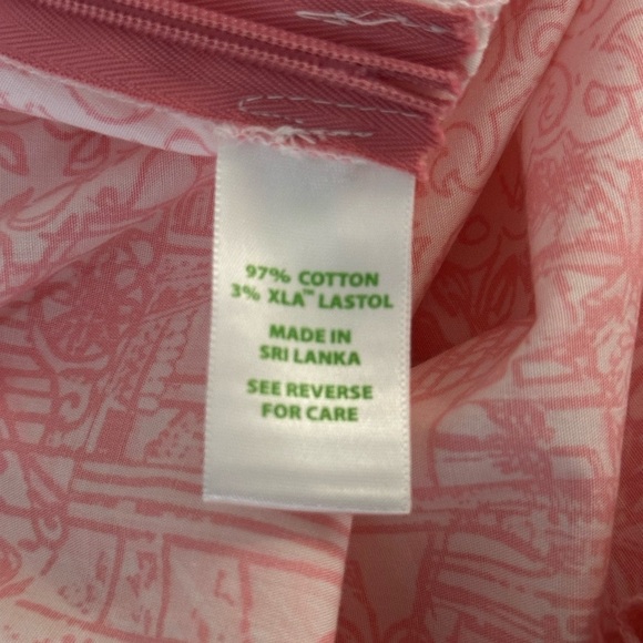WOMEN'S LILLY PULITZER JUBILEE PINK & WHITE COTTON CAPRIS PANTS size 9 - Picture 7 of 9